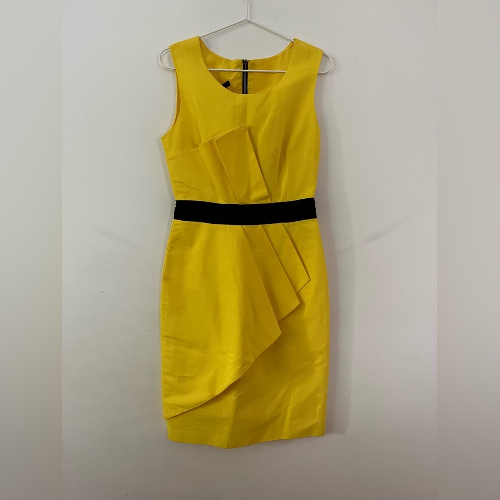 Jenni Kayne Asymmetrical Yellow Dress with Black Accent